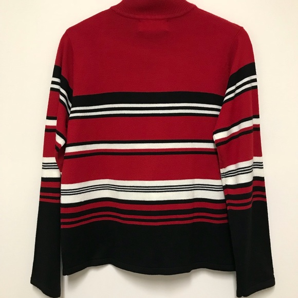 Red long sleeve sweater Sag Harbor red striped sweater NWT SM - Picture 4 of 5